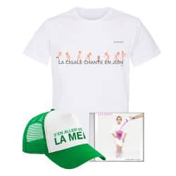 Pack T-shirt Homme BLANC PARIS + Casquette + CD / Taille XL